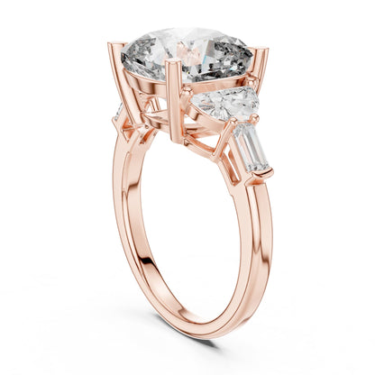 Cushion Three Stone Lab Grown Diamond Engagement Ring