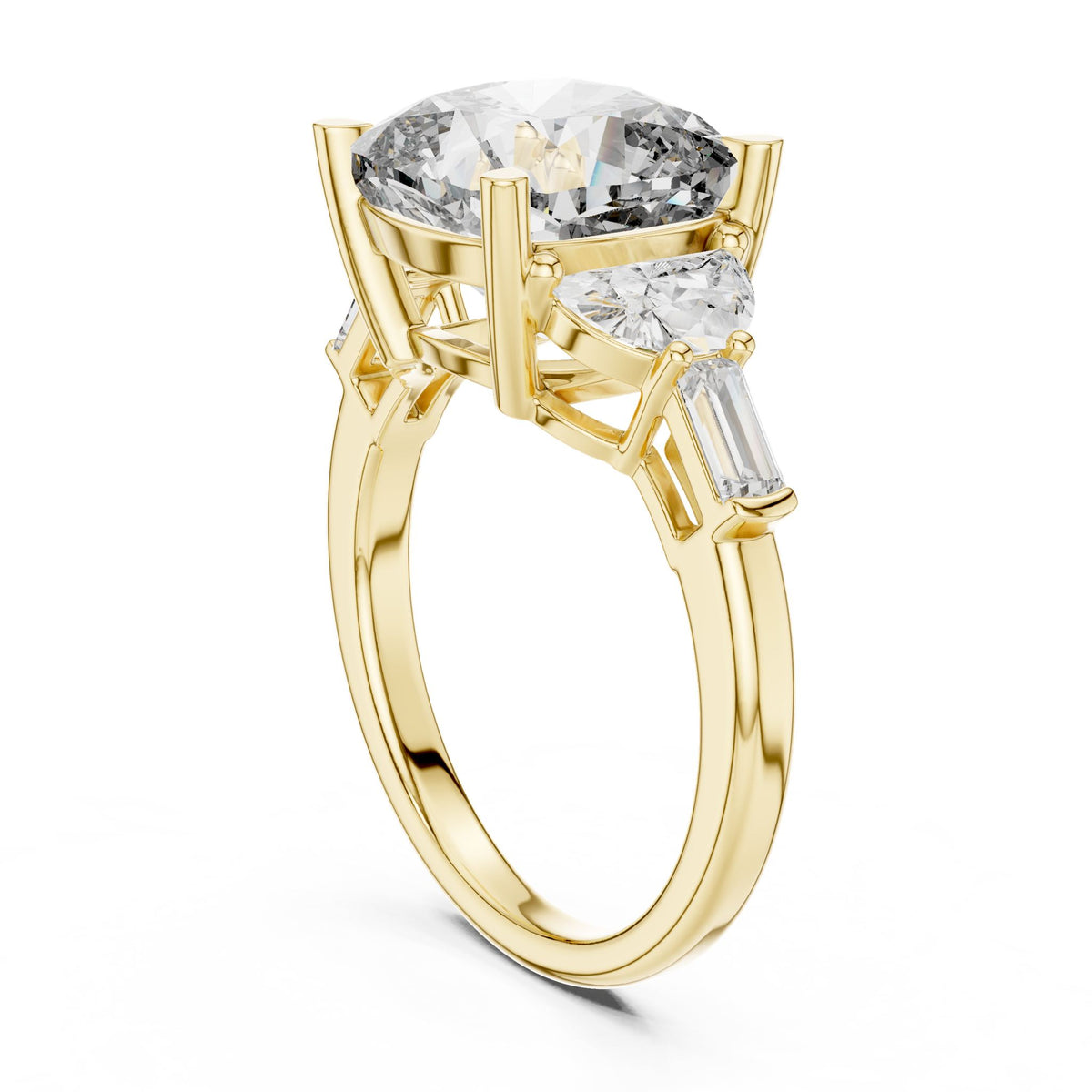 Cushion Three Stone Lab Grown Diamond Engagement Ring
