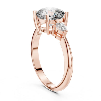 Cushion Three Stone Lab Grown Diamond Engagement Ring