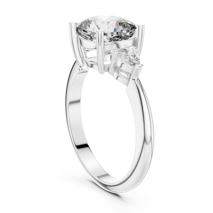 Cushion Three Stone Lab Grown Diamond Engagement Ring