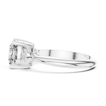 Cushion Three Stone Lab Grown Diamond Engagement Ring