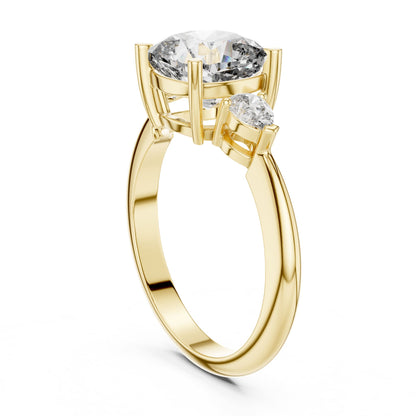 Cushion Three Stone Lab Grown Diamond Engagement Ring