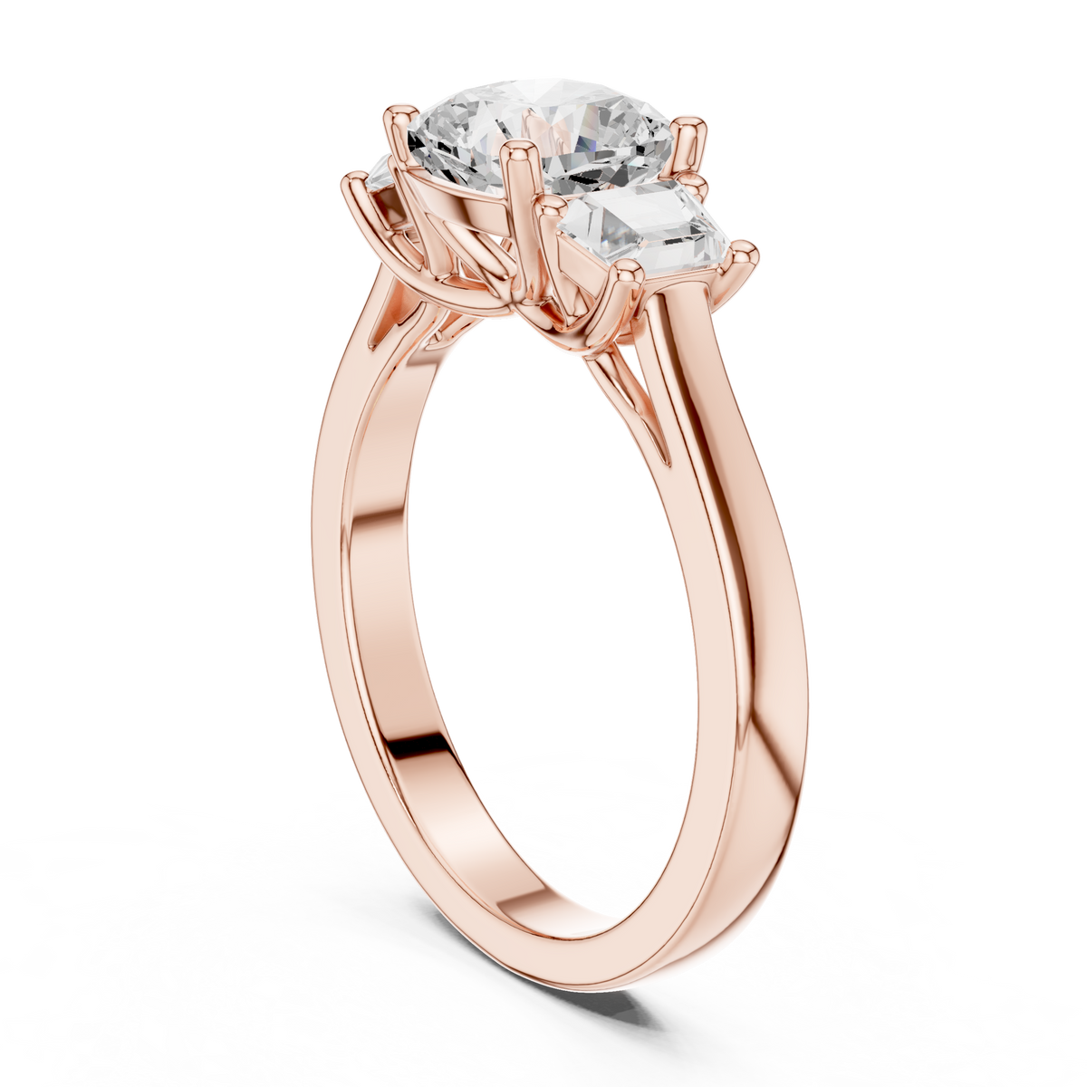Cushion Three Stone Lab Grown Diamond Engagement Ring