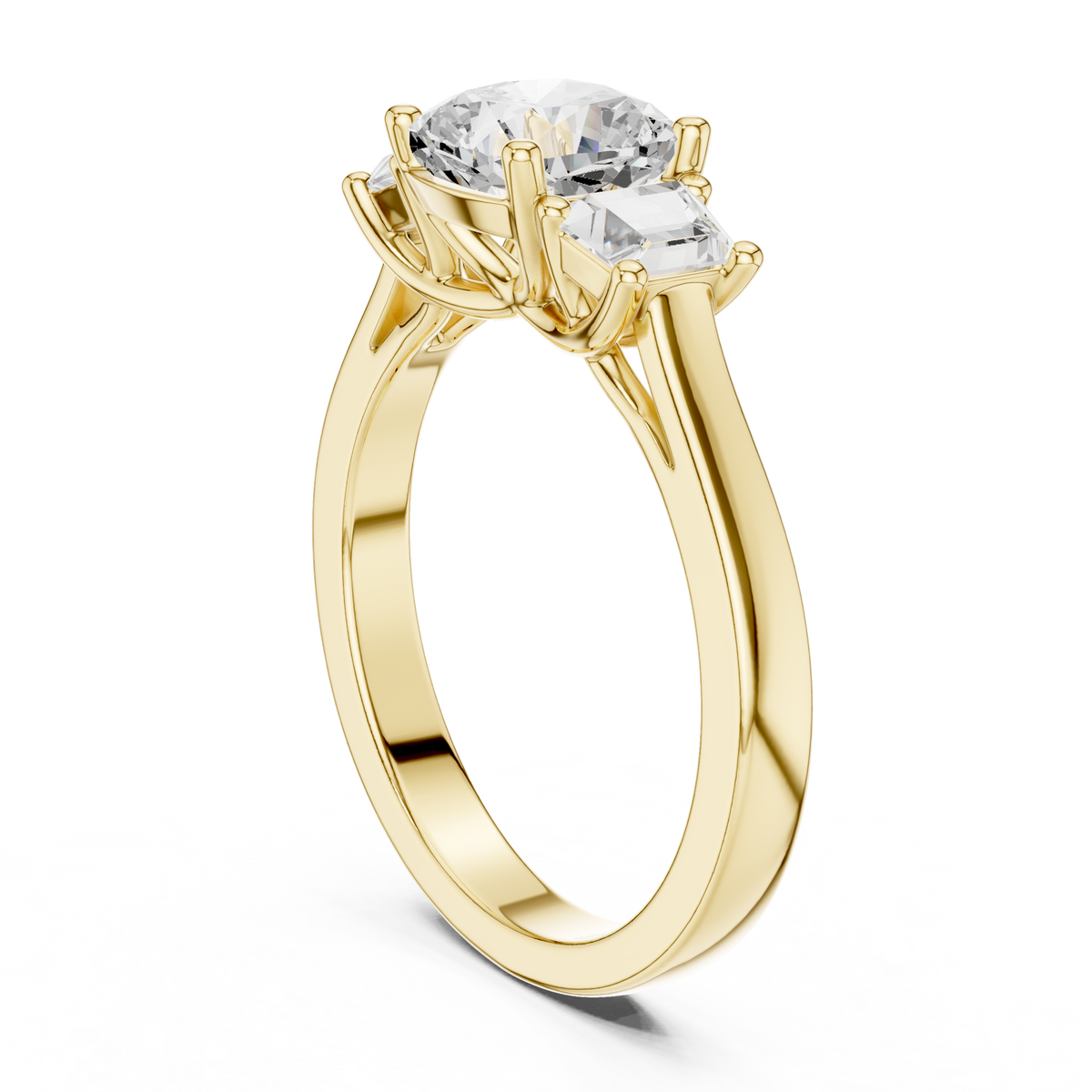 Cushion Three Stone Lab Grown Diamond Engagement Ring