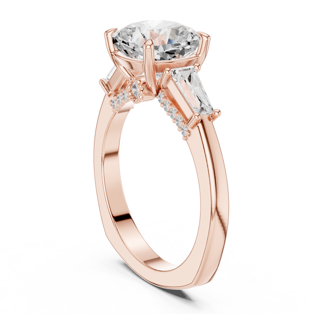 Cushion Three Stone Lab Grown Diamond Engagement Ring