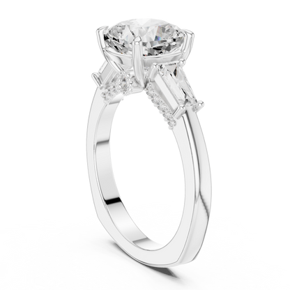 Cushion Three Stone Lab Grown Diamond Engagement Ring