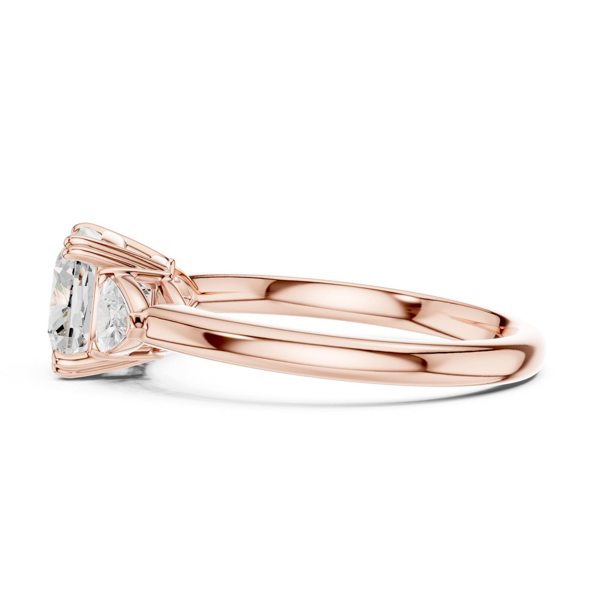 Cushion Three Stone Lab Grown Diamond Engagement Ring