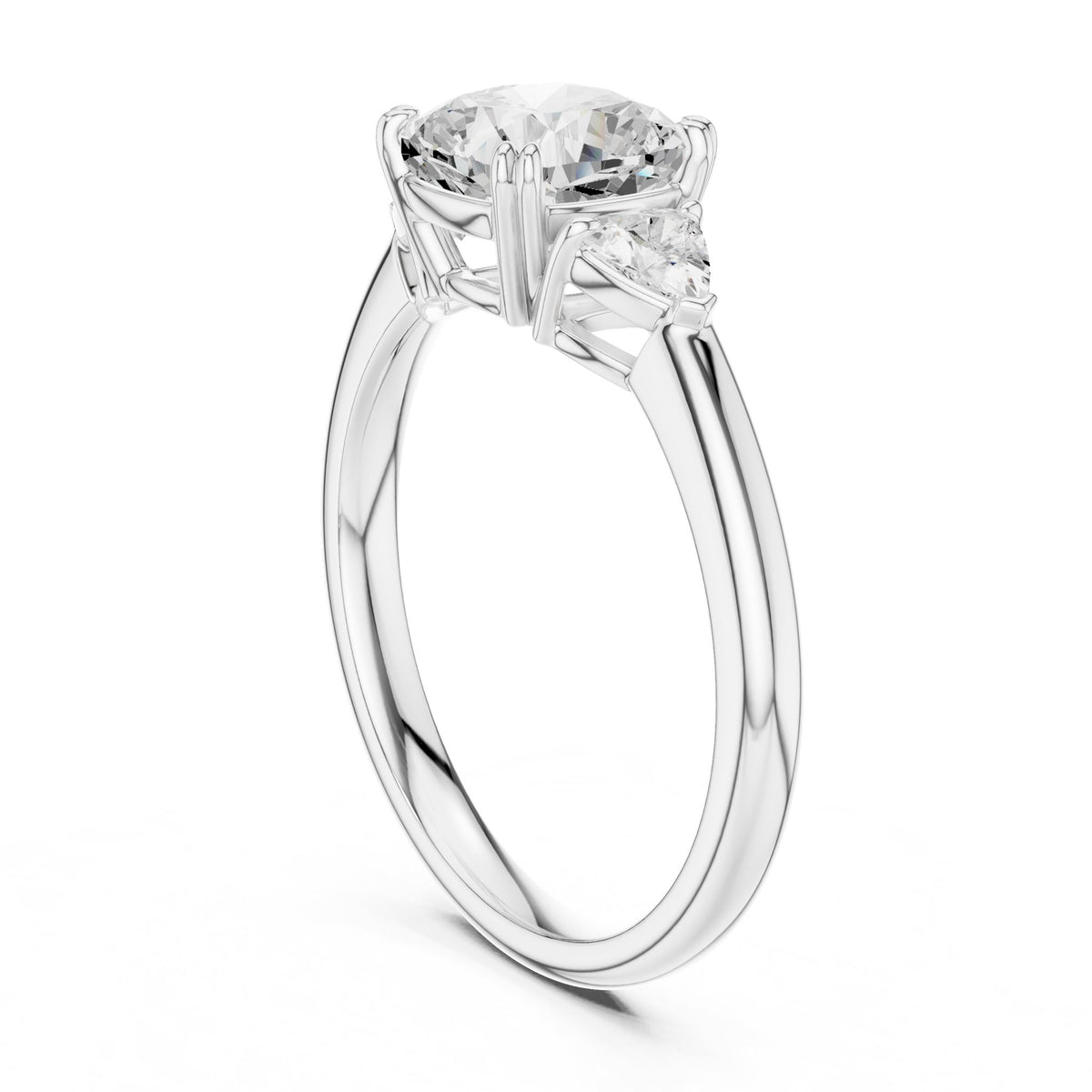 Cushion Three Stone Lab Grown Diamond Engagement Ring