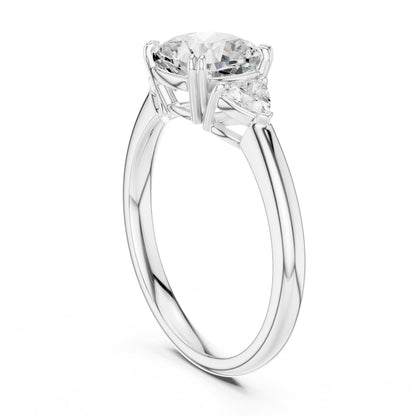 Cushion Three Stone Lab Grown Diamond Engagement Ring