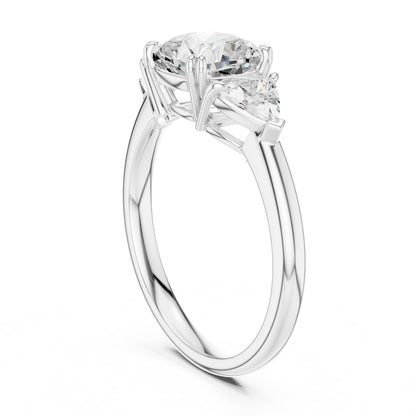 Cushion Three Stone Lab Grown Diamond Engagement Ring