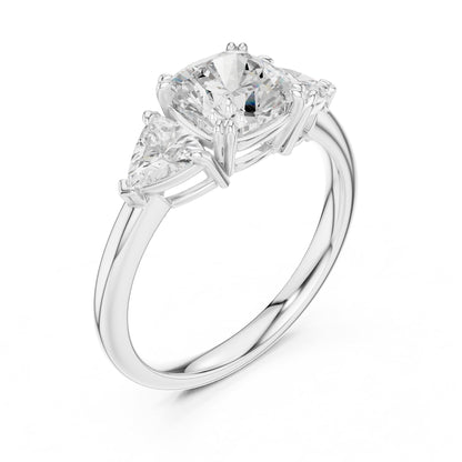 Cushion Three Stone Lab Grown Diamond Engagement Ring
