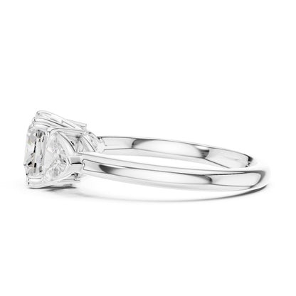 Cushion Three Stone Lab Grown Diamond Engagement Ring