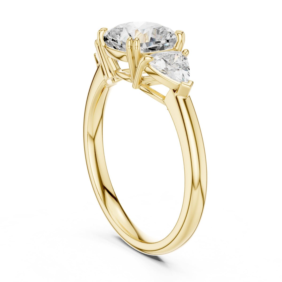 Cushion Three Stone Lab Grown Diamond Engagement Ring
