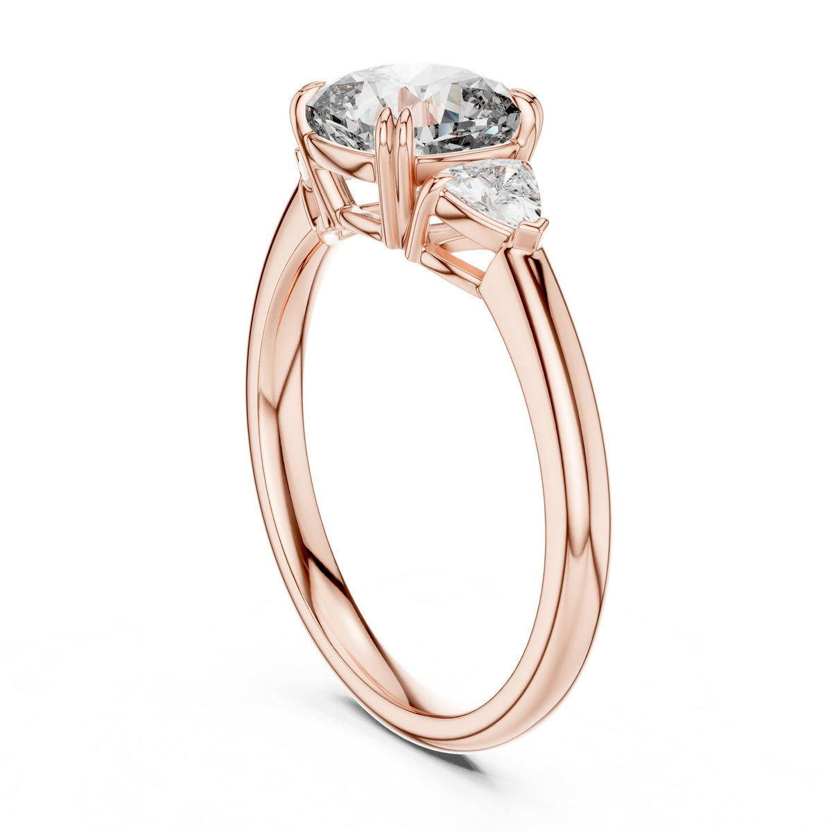 Cushion Three Stone Lab Grown Diamond Engagement Ring