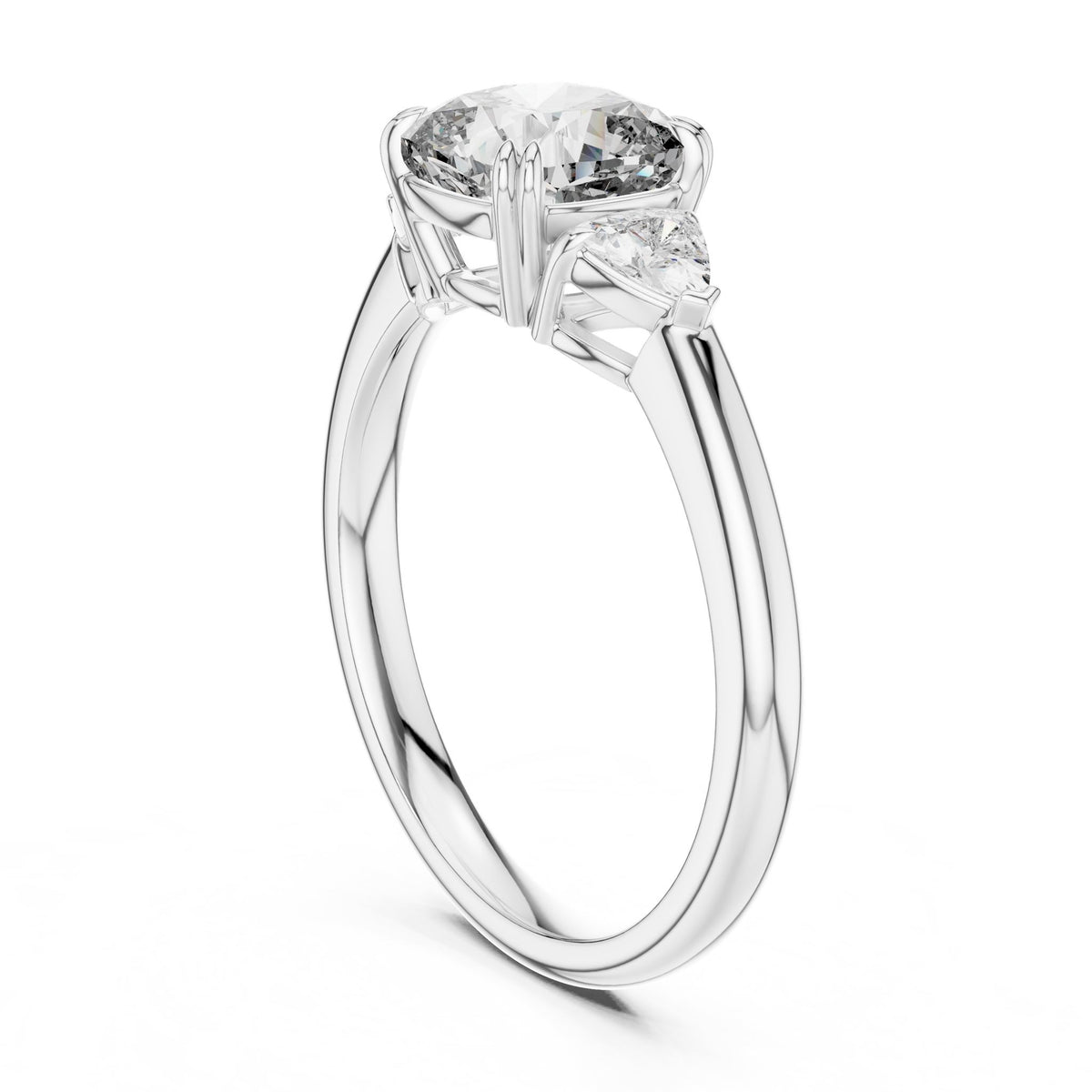 Cushion Three Stone Lab Grown Diamond Engagement Ring