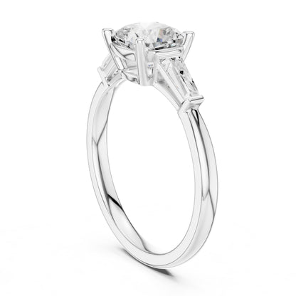 Cushion Three Stone Lab Grown Diamond Engagement Ring