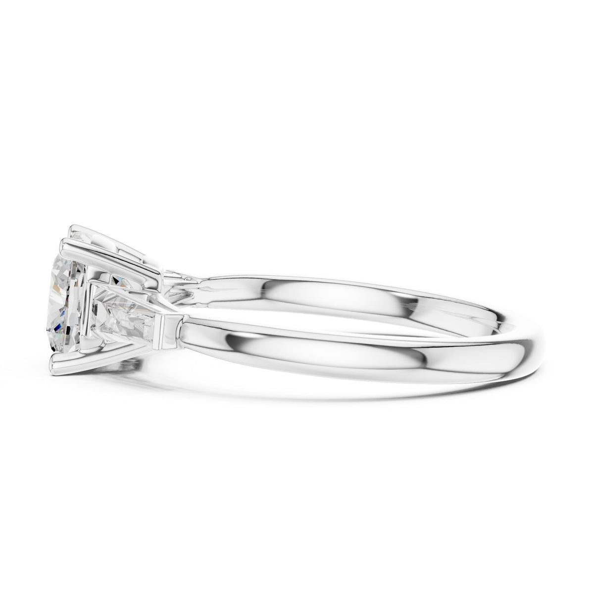 Cushion Three Stone Lab Grown Diamond Engagement Ring