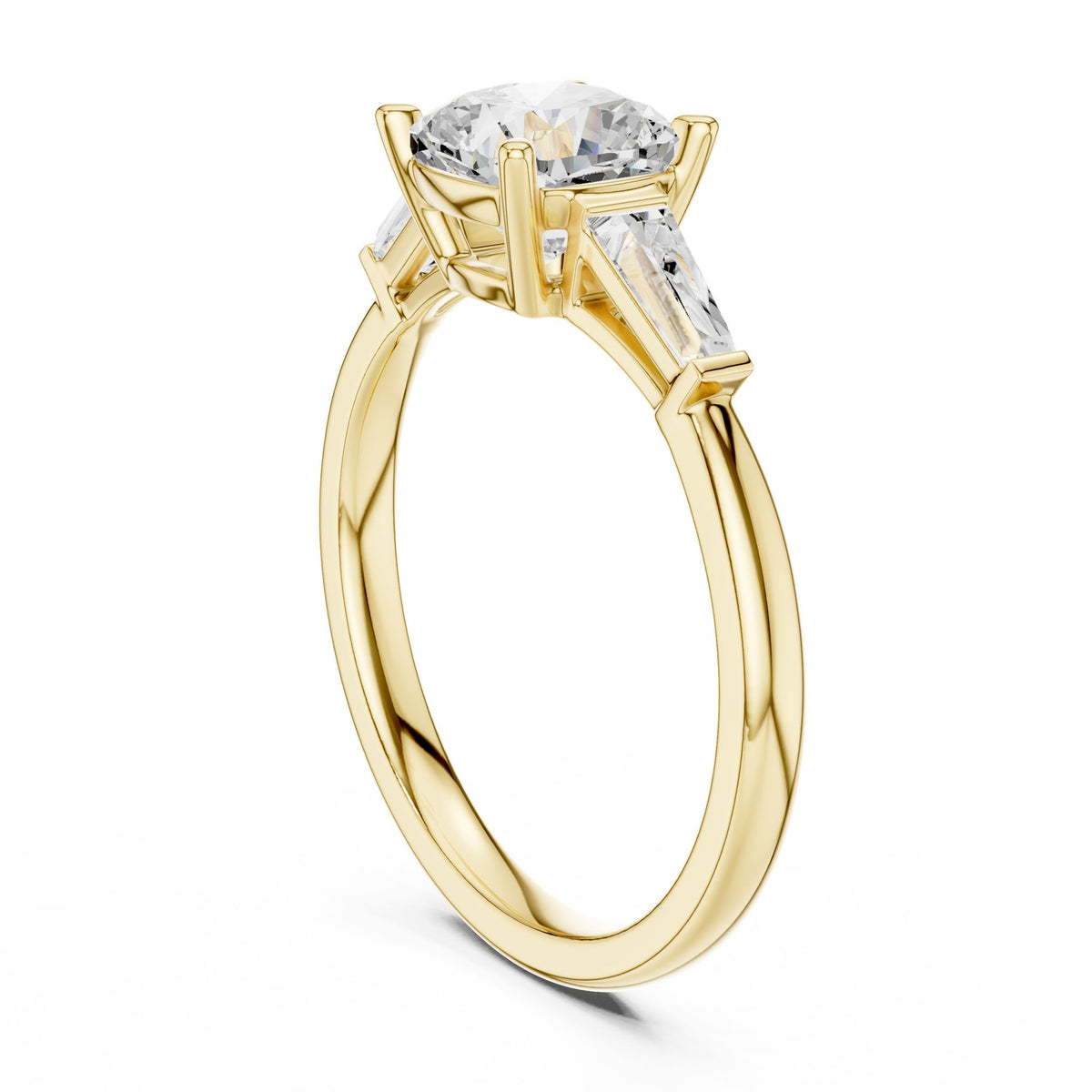 Cushion Three Stone Lab Grown Diamond Engagement Ring