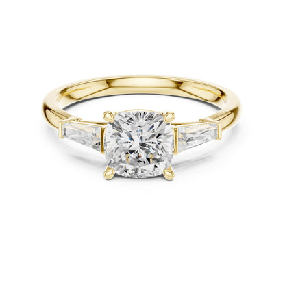 Cushion Three Stone Lab Grown Diamond Engagement Ring