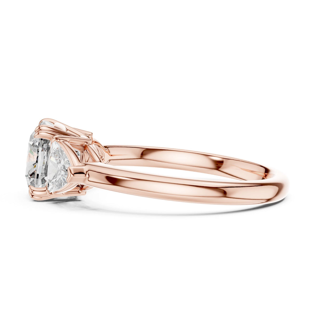 Cushion Three Stone Lab Grown Diamond Engagement Ring