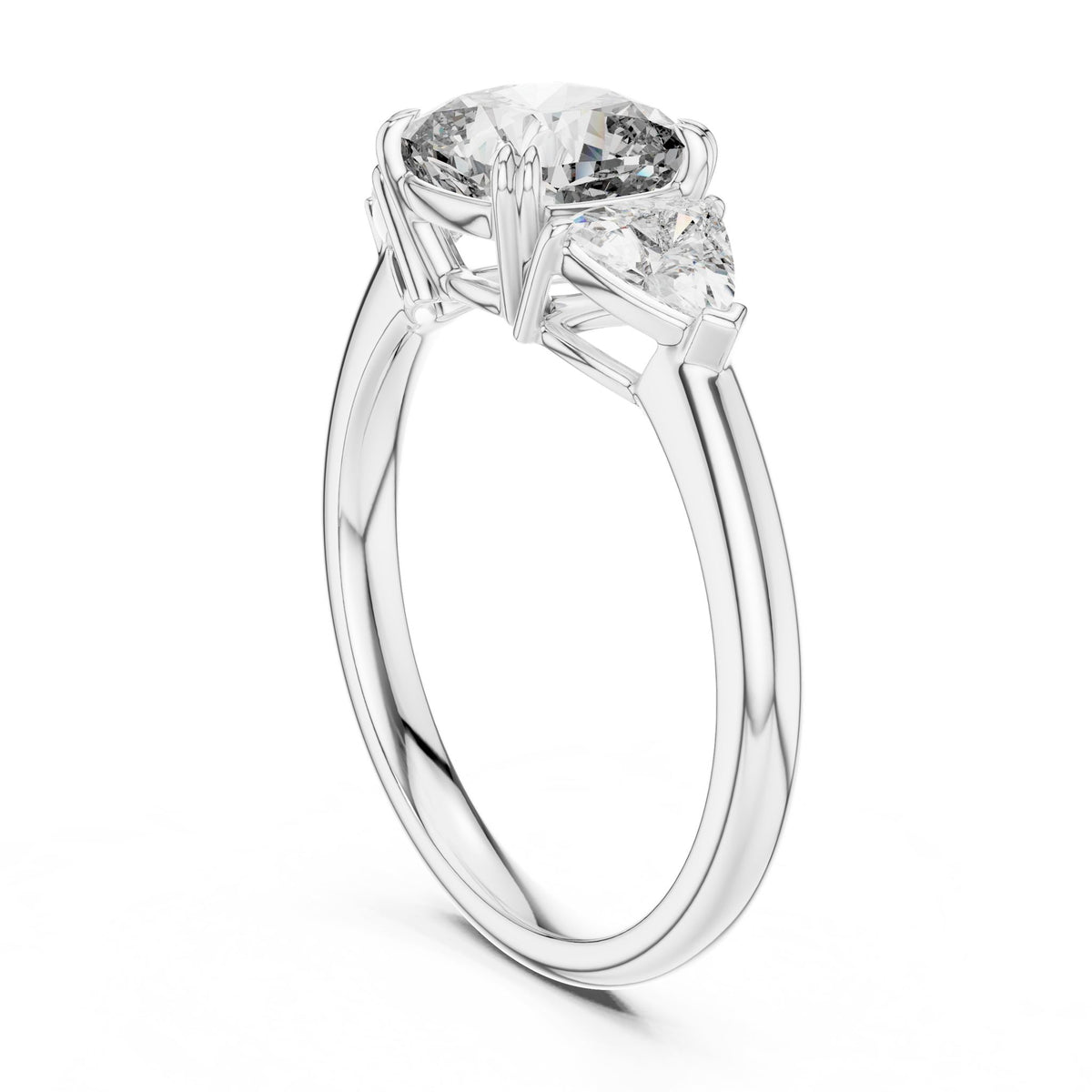 Cushion Three Stone Lab Grown Diamond Engagement Ring
