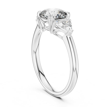Cushion Three Stone Lab Grown Diamond Engagement Ring