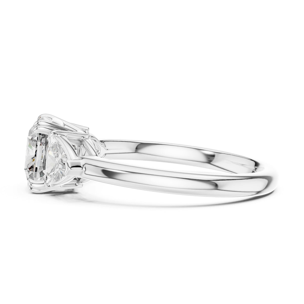 Cushion Three Stone Lab Grown Diamond Engagement Ring
