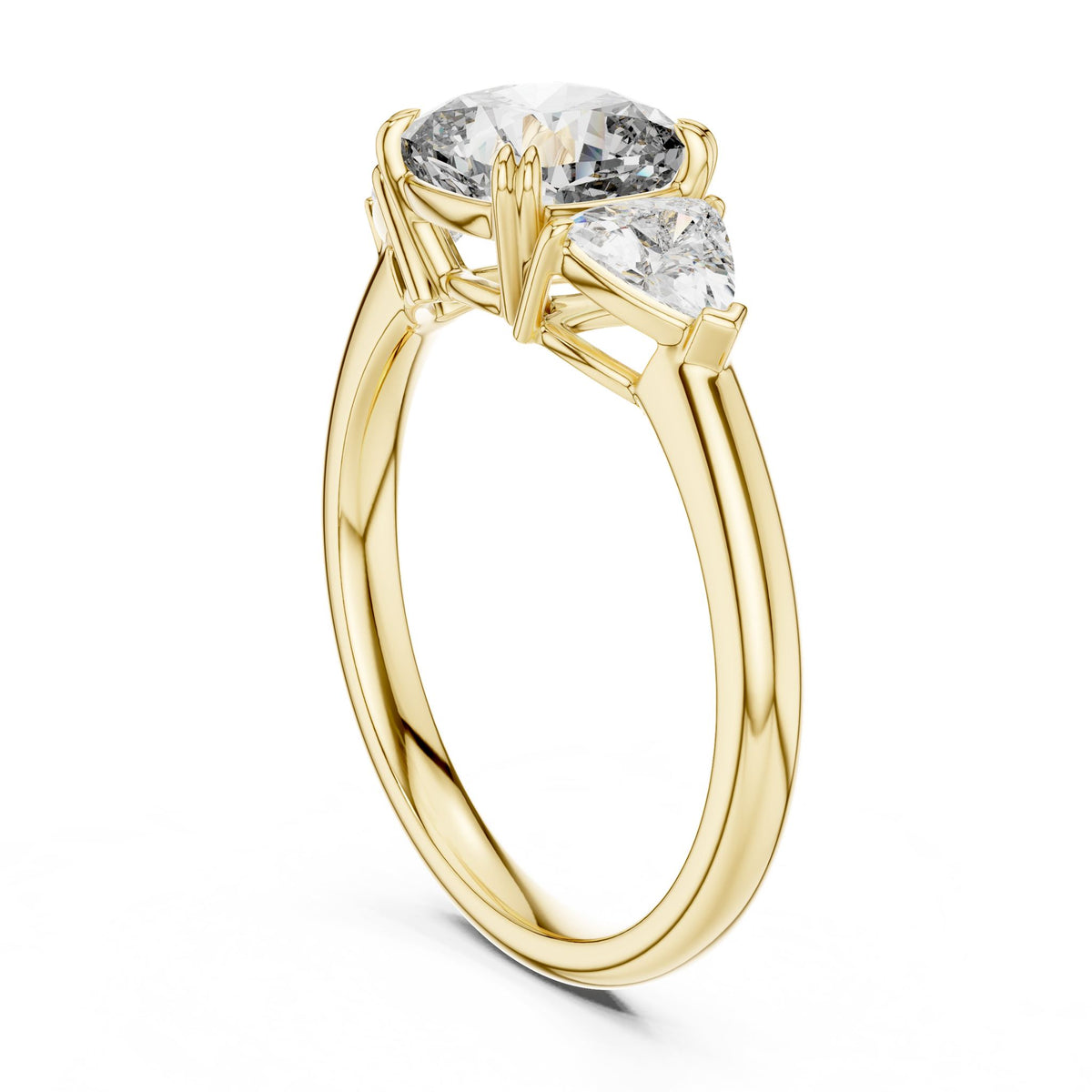 Cushion Three Stone Lab Grown Diamond Engagement Ring