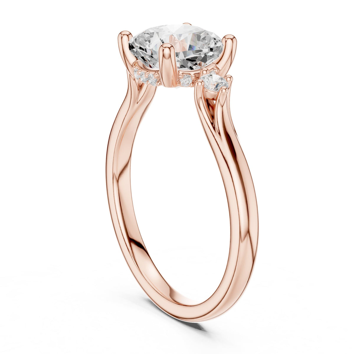 Cushion Three Stone Lab Grown Diamond Engagement Ring