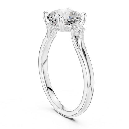 Cushion Three Stone Lab Grown Diamond Engagement Ring