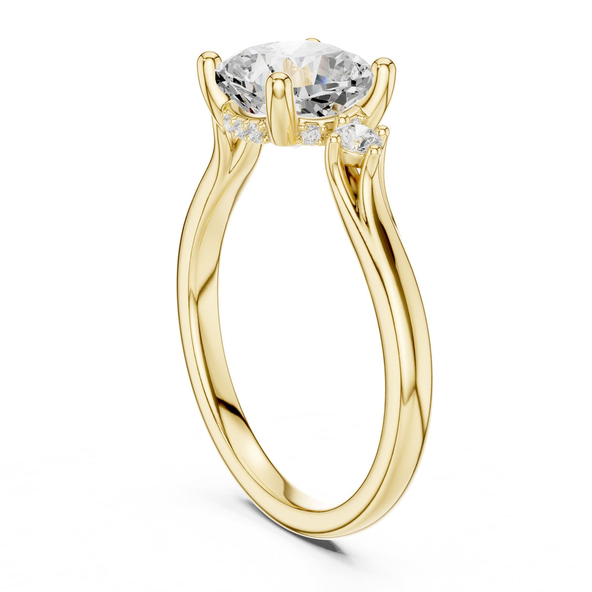 Cushion Three Stone Lab Grown Diamond Engagement Ring