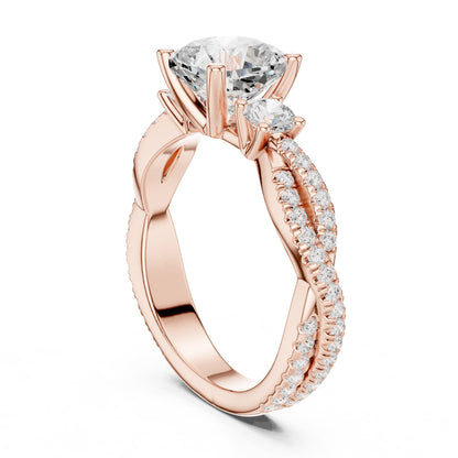 Cushion Three Stone Lab Grown Diamond Engagement Ring