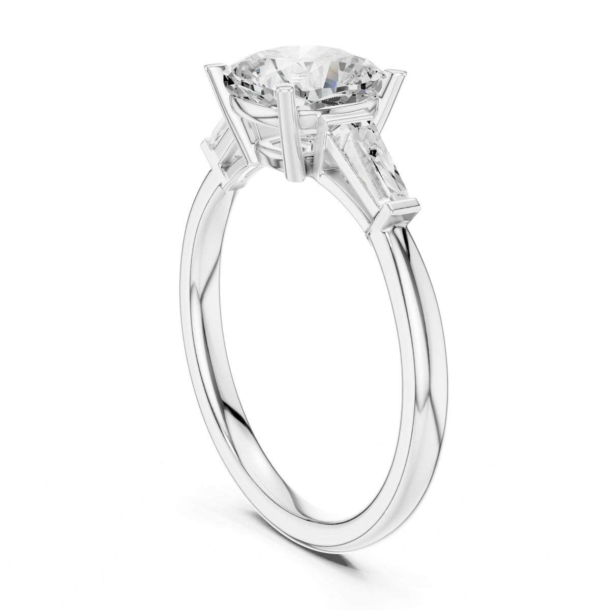 Cushion Three Stone Lab Grown Diamond Engagement Ring