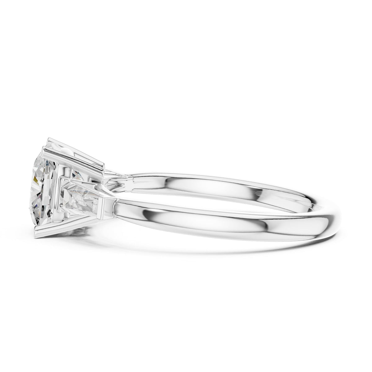 Cushion Three Stone Lab Grown Diamond Engagement Ring