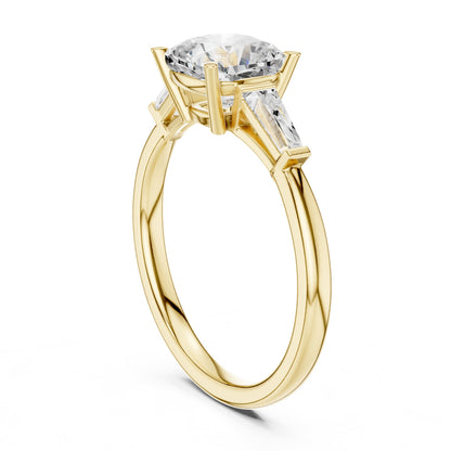 Cushion Three Stone Lab Grown Diamond Engagement Ring