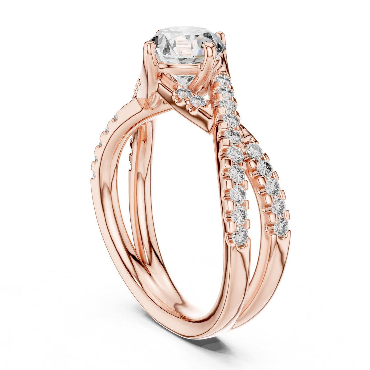 Cushion Twist Lab Grown Diamond Engagement Ring
