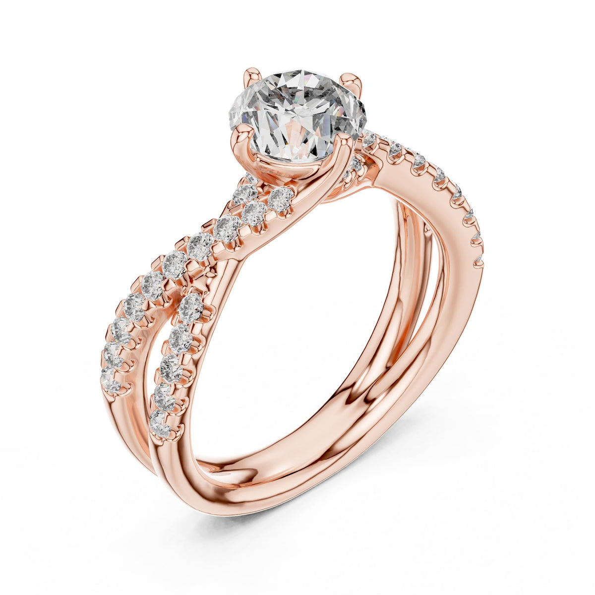 Cushion Twist Lab Grown Diamond Engagement Ring