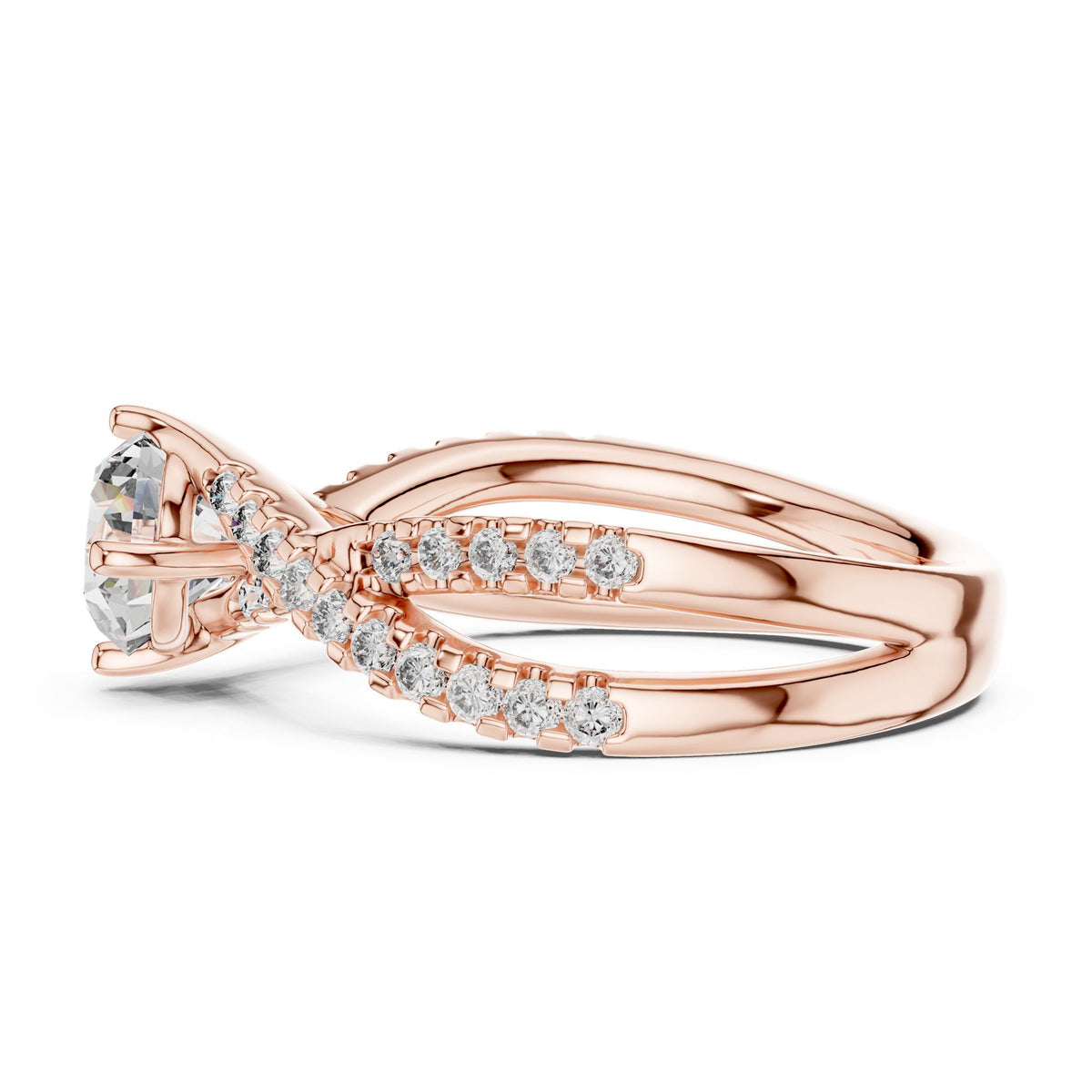 Cushion Twist Lab Grown Diamond Engagement Ring