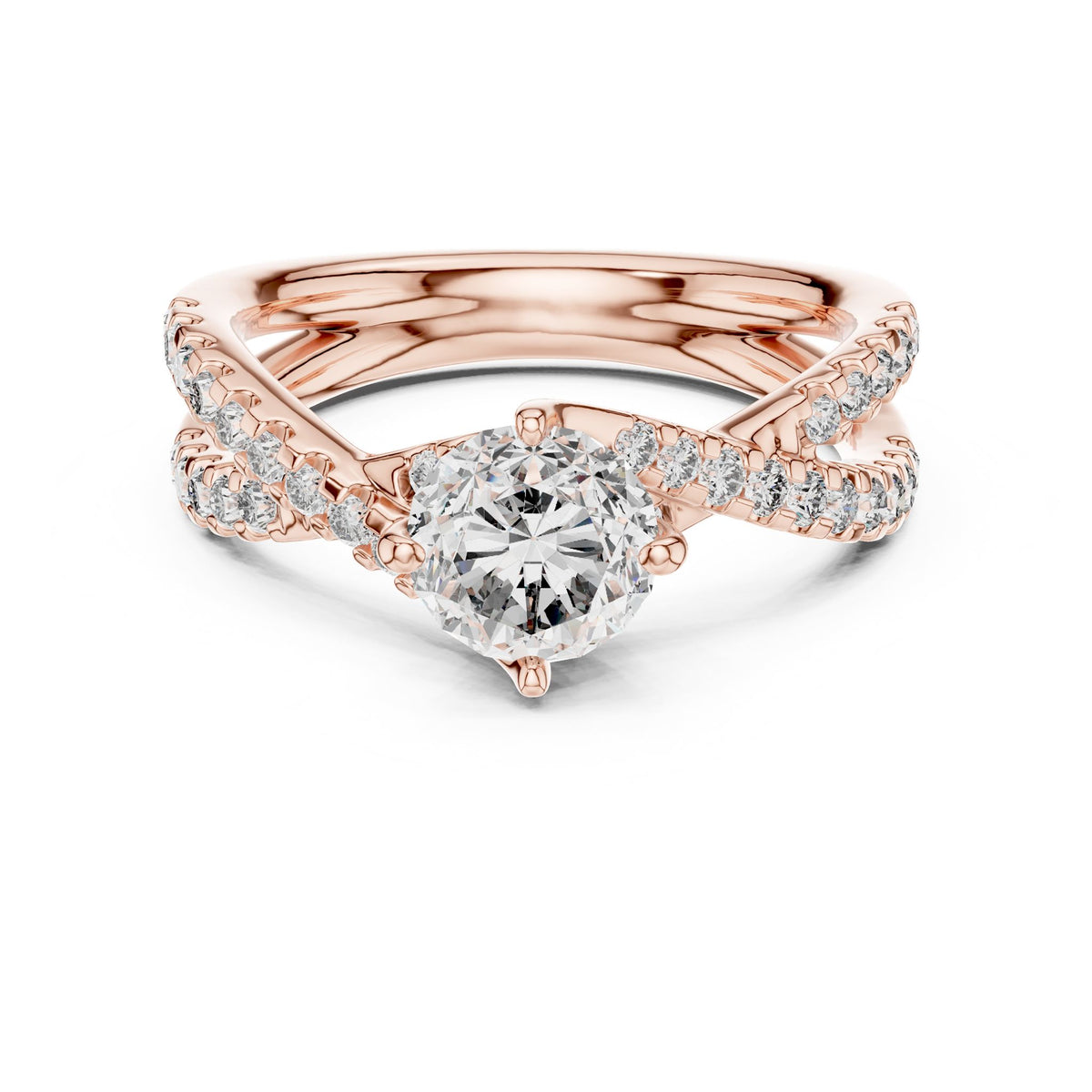 Cushion Twist Lab Grown Diamond Engagement Ring