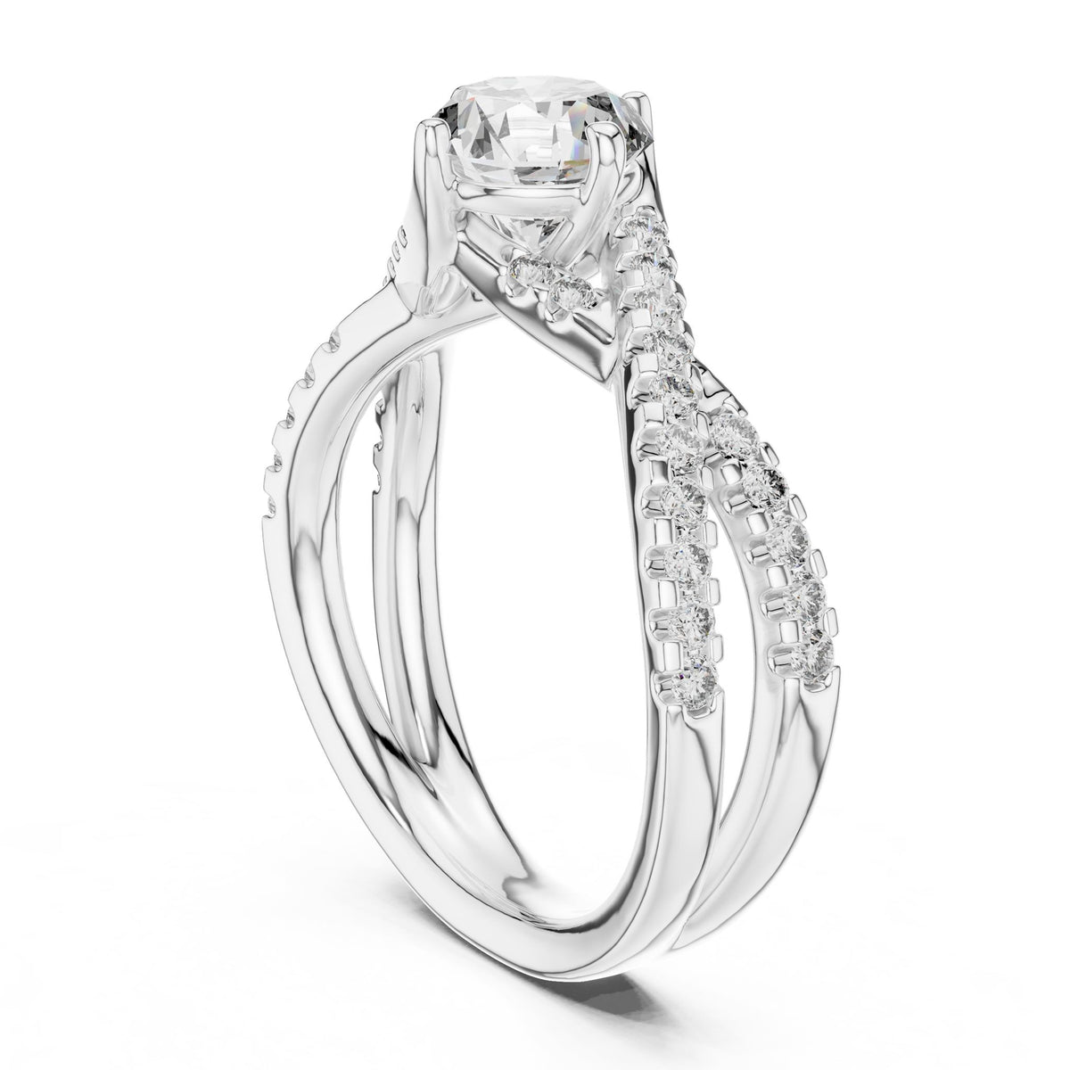 Cushion Twist Lab Grown Diamond Engagement Ring