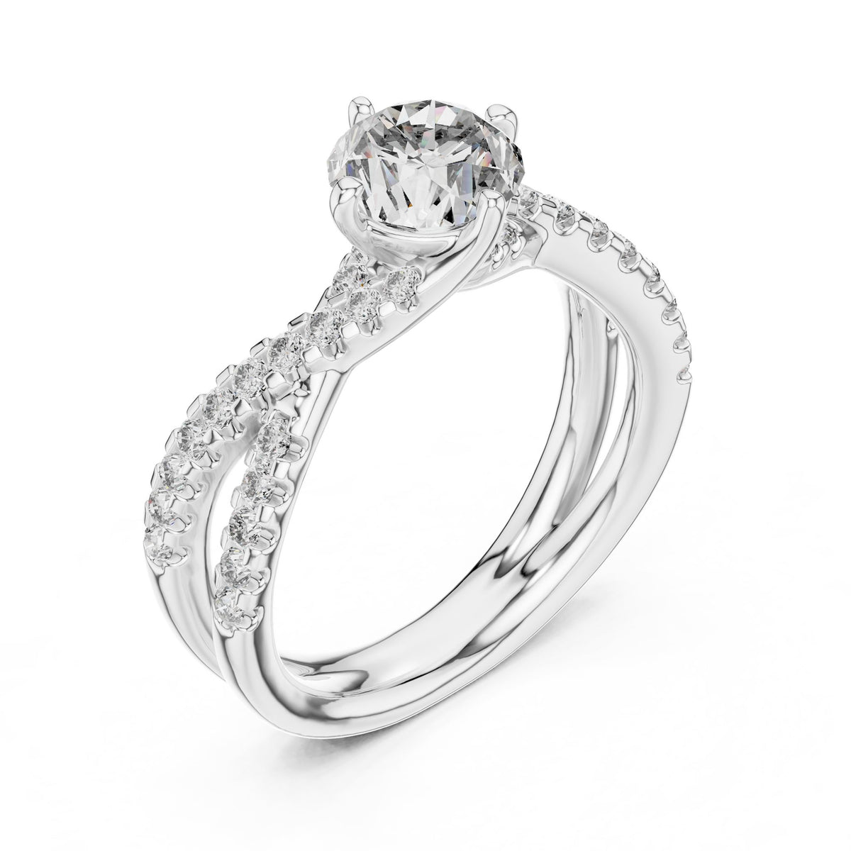 Cushion Twist Lab Grown Diamond Engagement Ring
