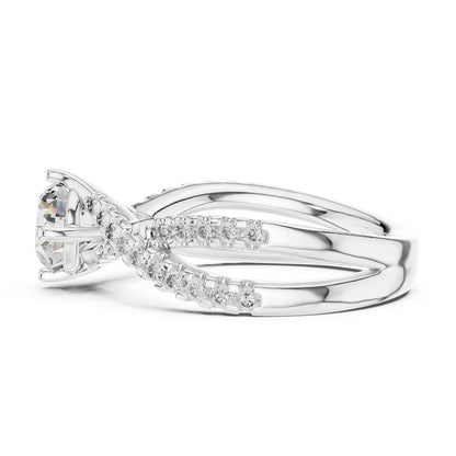 Cushion Twist Lab Grown Diamond Engagement Ring