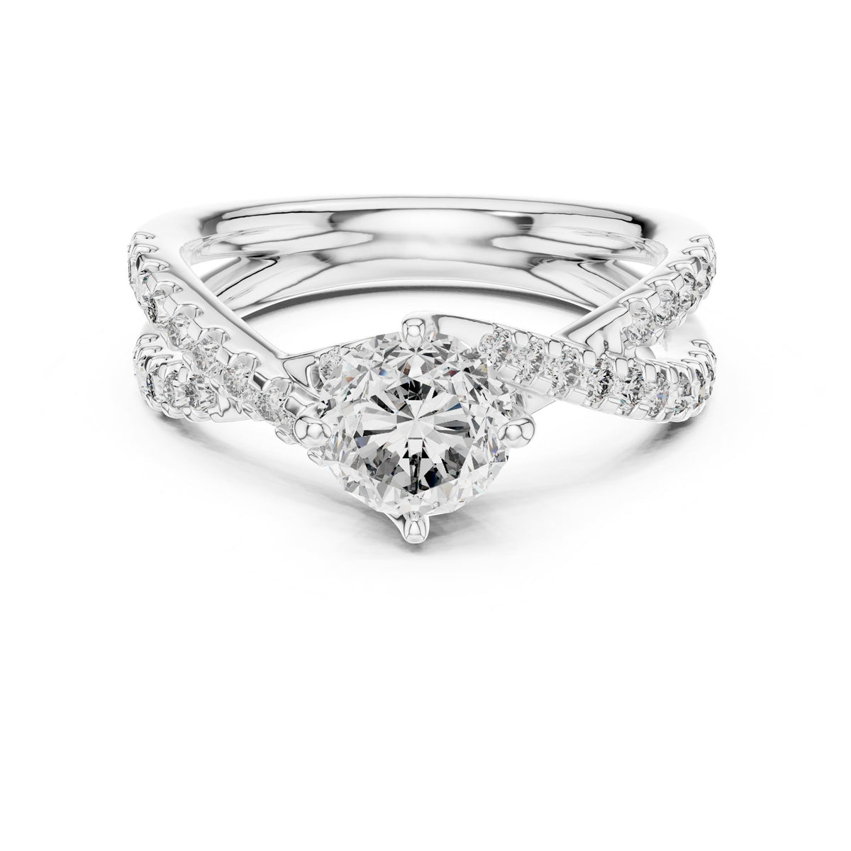 Cushion Twist Lab Grown Diamond Engagement Ring