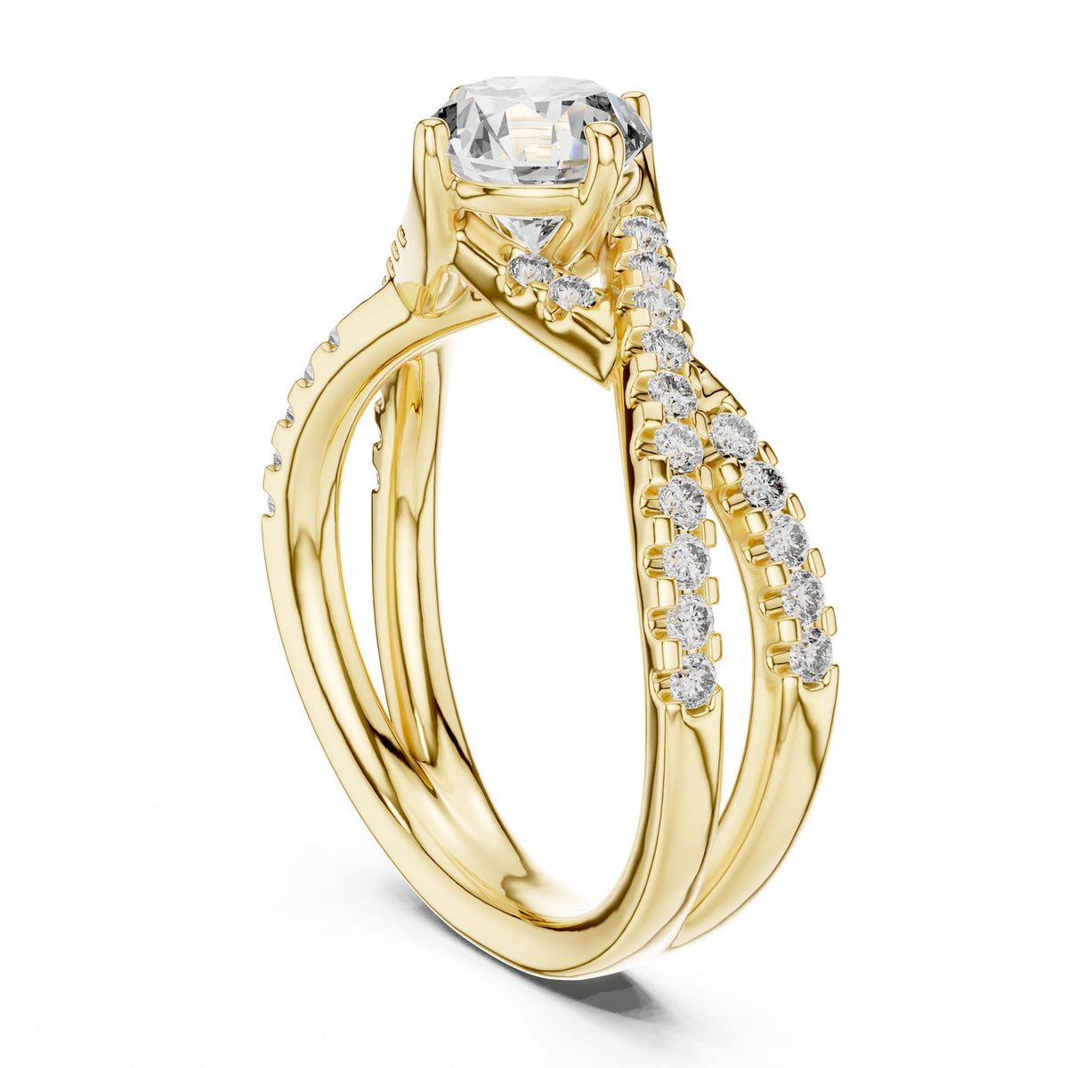 Cushion Twist Lab Grown Diamond Engagement Ring