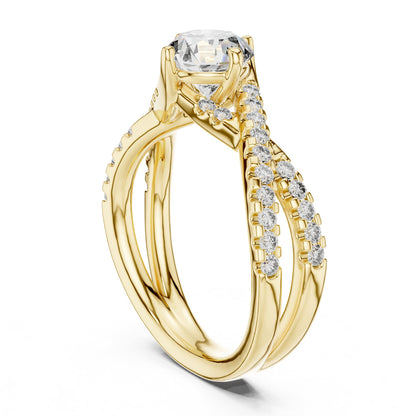 Cushion Twist Lab Grown Diamond Engagement Ring