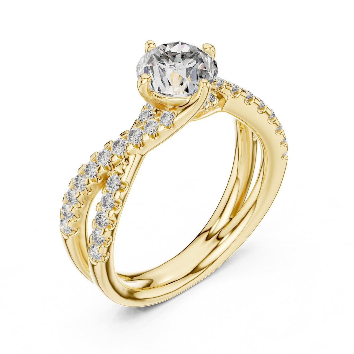 Cushion Twist Lab Grown Diamond Engagement Ring