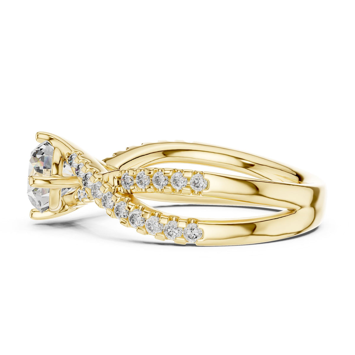 Cushion Twist Lab Grown Diamond Engagement Ring