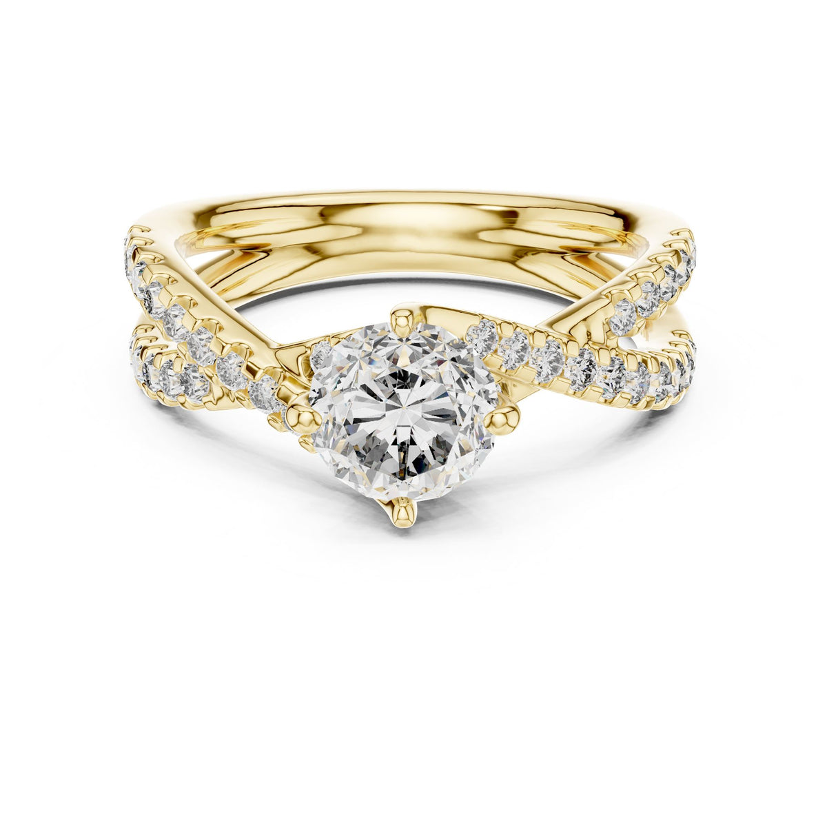 Cushion Twist Lab Grown Diamond Engagement Ring