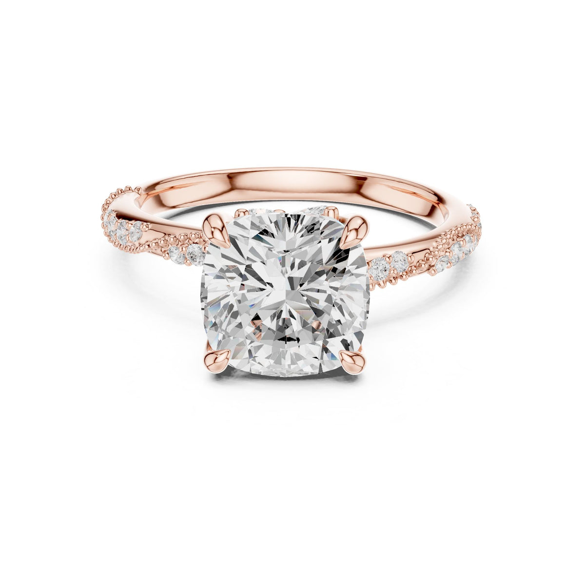 Cushion Twist Lab Grown Diamond Engagement Ring