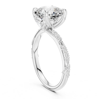 Cushion Twist Lab Grown Diamond Engagement Ring